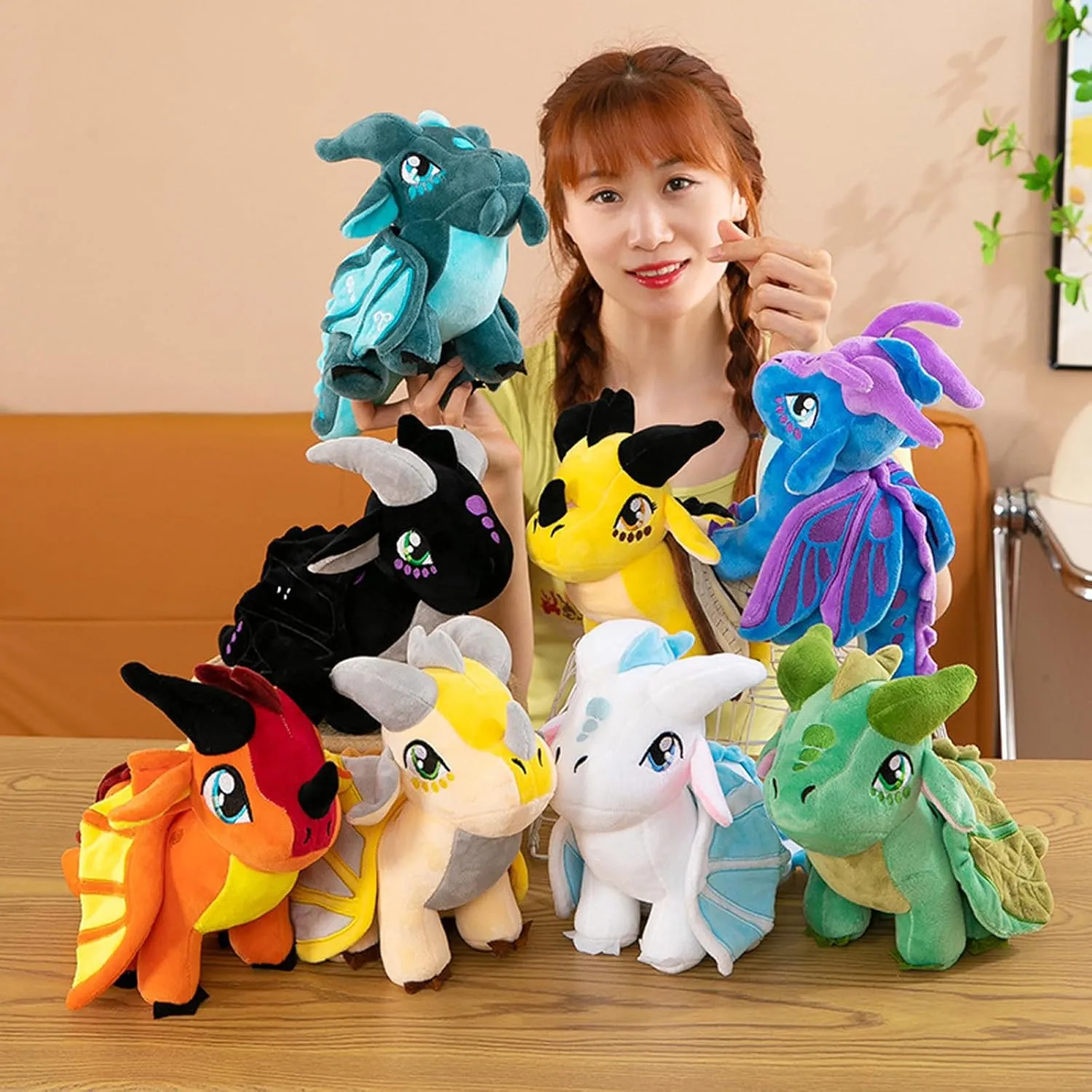 Plush Toy Soft Dragon Stuffed Animals Pterosaur Plush Flying Dragon Pillow Plushies Gifts for transparent associative association ploy saturn metropolis Fans Adults Kids Boys Girls Toys,9.8 Inches (Blue) Cuddly Plush Wings Dragon 