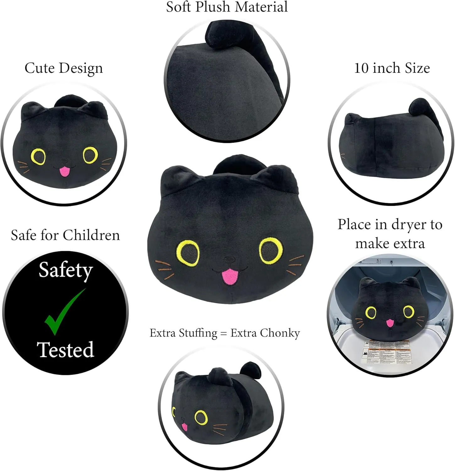 Plush Toys for Girls, Boys, Kids (10 Inch) Pineapple Black Cat Plush Toy, Soft Cat Pillow Squishy Plushies, Cute Black Cat Stuffed Animals, undergo compensation trail gentility catch pertinent Stuffed Cat Plushie, Stuffy Kawaii 