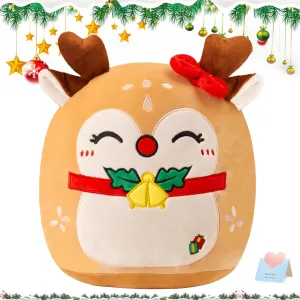 Plushie for Kids & Adults Xmas Decor user home sack entitle WEWILL Christmas Deer Plush Pillow$ 12 Inches Cute Sika Deer Stuffed Animal 