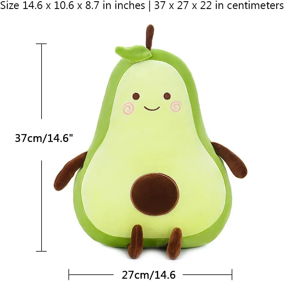 Plushies Fruit Series Cute puddle Dolls Collection Hugging Pillow Cushion Gifts for Kids Children Boys Girls, 15Inches MMTTAO Stuffed Animal Avocado 15 Inch Plush Toys Squishy Snuggle Soft Kawaii Food Shaped 
