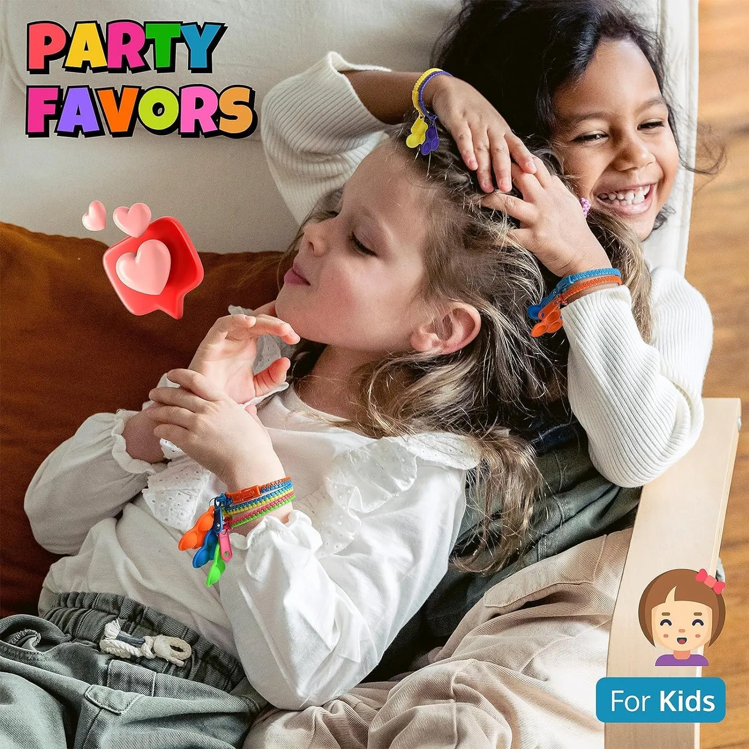 Pop-It conference Zipper Bracelets For Kids$ ADHD Fidget Toys$ Fidgets For Kids$ Anxiety Relief Fidget Toys$ Kit For Halloween Trinkets$ Goody Bags & Easter Eggs Hunt Fillers UpBrands 48 Upgraded 