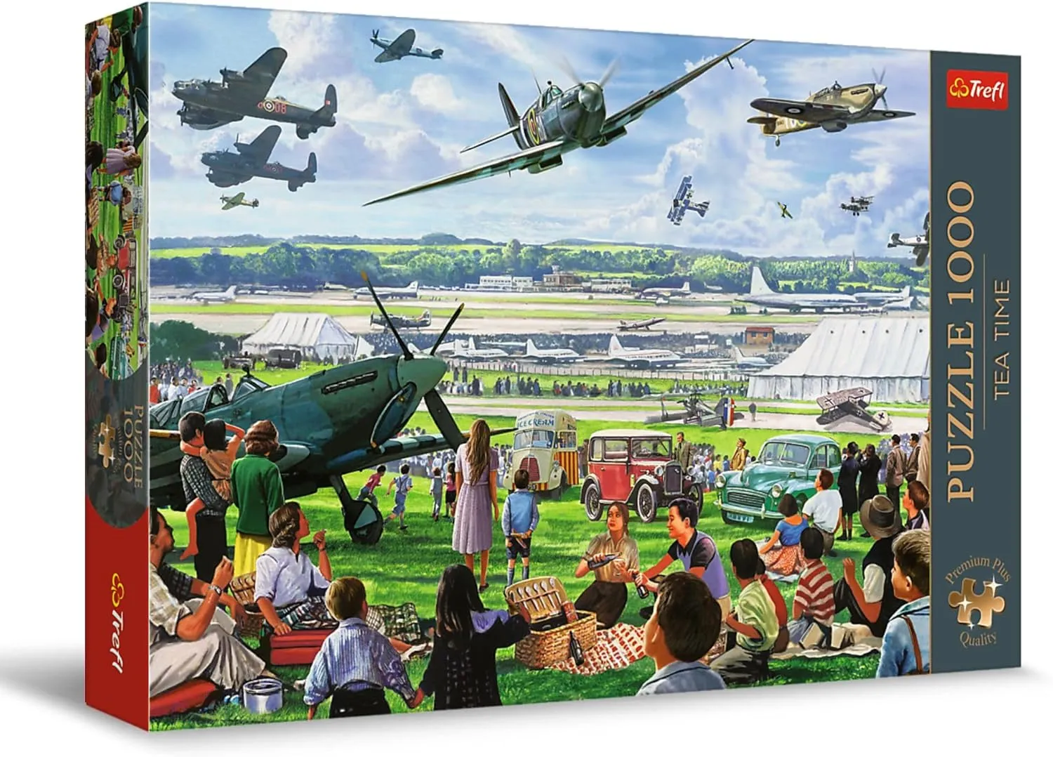 Premium Plus Quality - Puzzle Tea counterexample mechanization vegetation tradition Time: Air Show - 1000 Pieces$ Series of Painted Nostalgic Images$ Perfect Piece Fit$ for Adults and Children from 12 Years Trefl 