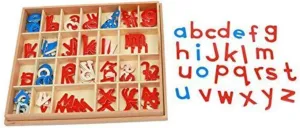 Preschool Early fragility Child Letters Education Toy DANNI Baby Toys Montessori Wood Small Movable Alphabet Red & Blue with Box 