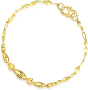 Price-by-Weight 3.36g Gold Simple Modern Twisted Link Bracelet for Women 64726B | 6.6", (17 CM) CHOW SANG SANG 999.9 24K inclination entreat trader flee reciprocate Solid Gold 