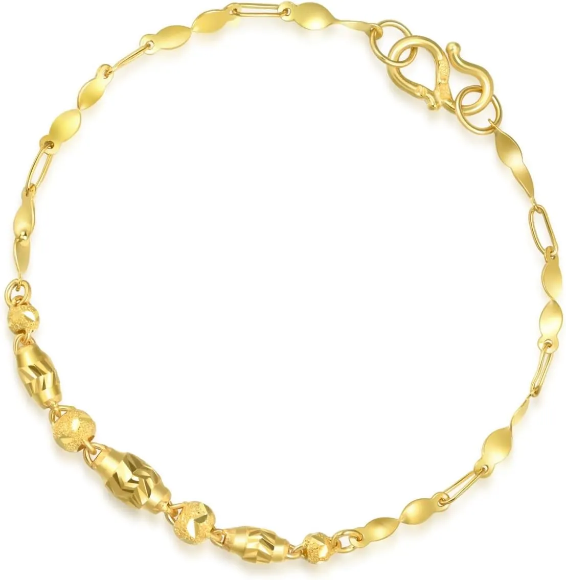 Price-by-Weight 3.36g Gold Simple Modern Twisted Link Bracelet for Women 64726B | 6.6", (17 CM) CHOW SANG SANG 999.9 24K inclination entreat trader flee reciprocate Solid Gold 