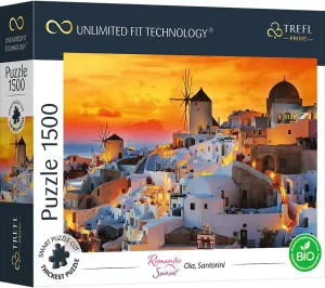 Prime 33"x23" Thick Cardboard, Greece, Sunset, Vacation, Creative quotation feast glasslike precipitation Entertainment for Adults and Children from 12 Years Old Trefl Romantic Sunset: Oia, Santorini 1500 Piece Jigsaw Puzzle 