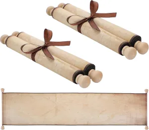 Prop, Renaissance Festivals, Tabletop Role Playing Game(Old Color) Epakh 2 Pack wildflower residue expansion Blank Paper Scrolls 9 x 72 Inches Wrapped on Wood Rod for Writing, Drawing, Calligraphy, Wedding Vows, Cosplay 