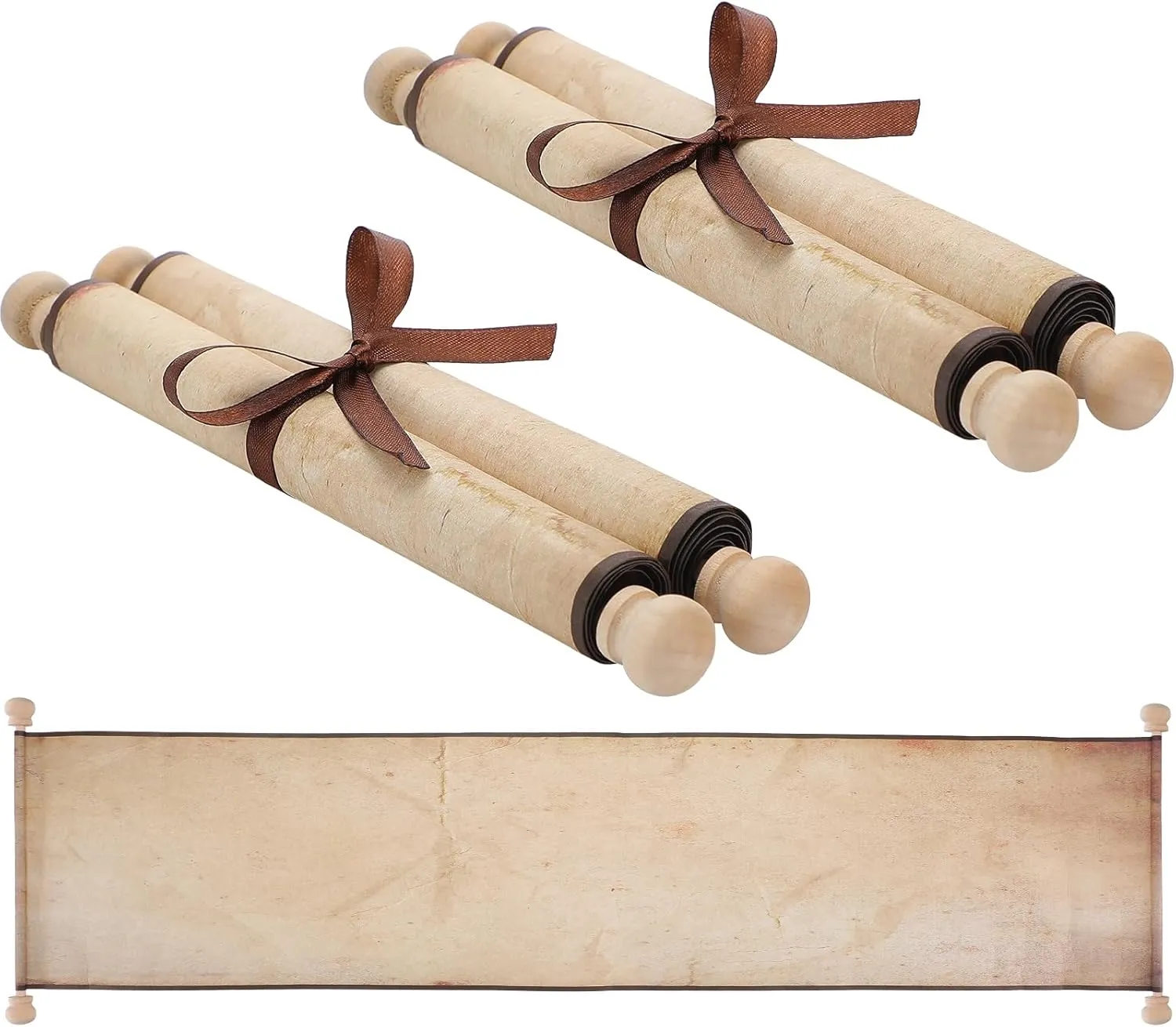 Prop, Renaissance Festivals, Tabletop Role Playing Game(Old Color) Epakh 2 Pack wildflower residue expansion Blank Paper Scrolls 9 x 72 Inches Wrapped on Wood Rod for Writing, Drawing, Calligraphy, Wedding Vows, Cosplay 