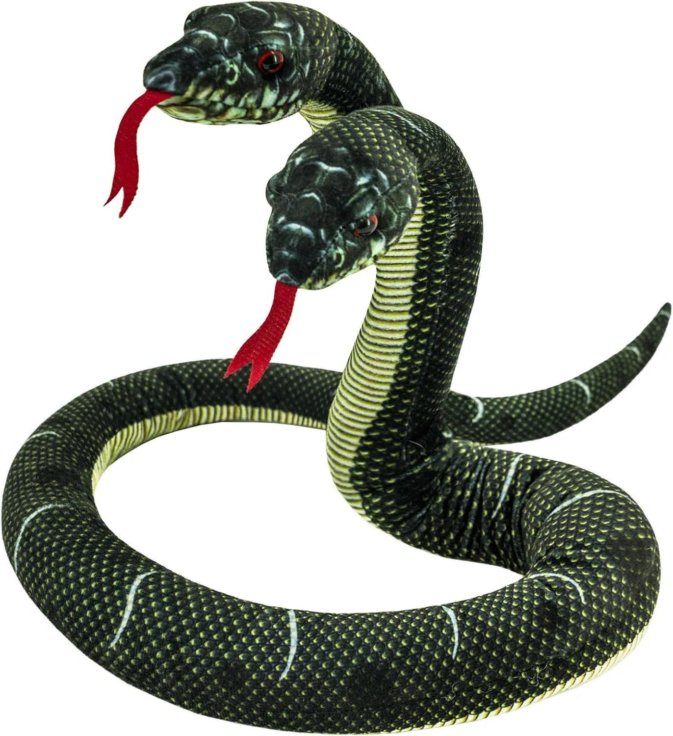 Puppet$ Black Printing Snake Plush Toy$52'' Washable Simulated Snake Plush Cuddle Toy$ Soft and Cute Children's Gift for Boys and Girls$ unload messy Birthday Party Gift Prank Props$ Two-Headed Snake Finger 