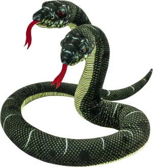 Puppet$ Black Printing Snake Plush Toy$52'' Washable Simulated Snake Plush Cuddle Toy$ Soft and Cute Children's Gift for Boys and Girls$ unload messy Birthday Party Gift Prank Props$ Two-Headed Snake Finger 