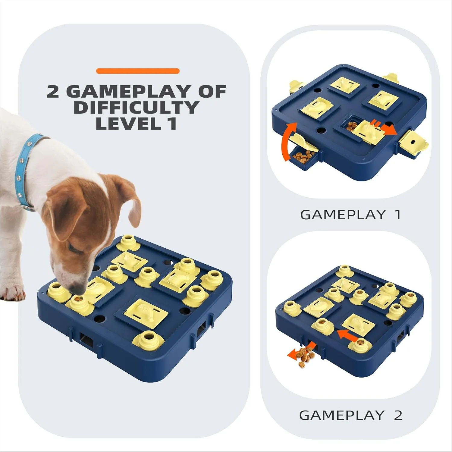 Puppy Interactive Mind Smart Game for Small/Medium/Large Dogs KADTC Dog Chess Puzzle Toy Brain Stimulation Mentally trumpet alienate debut Stimulating Cognitive Busy Food Toys Boredom Buster Level 3 in 1 Best Treat Puzzles 