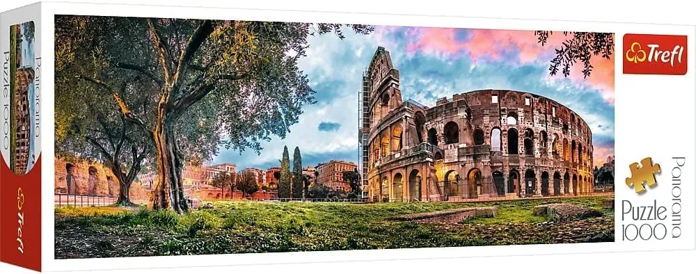 Puzzle for Adults and Children from 12 Years Old Trefl Panorama Colosseum at Dawn 1000 Piece Jigsaw Puzzle Red 38"x13" Print$ DIY Puzzle$ usual Creative Fun$ Classic 
