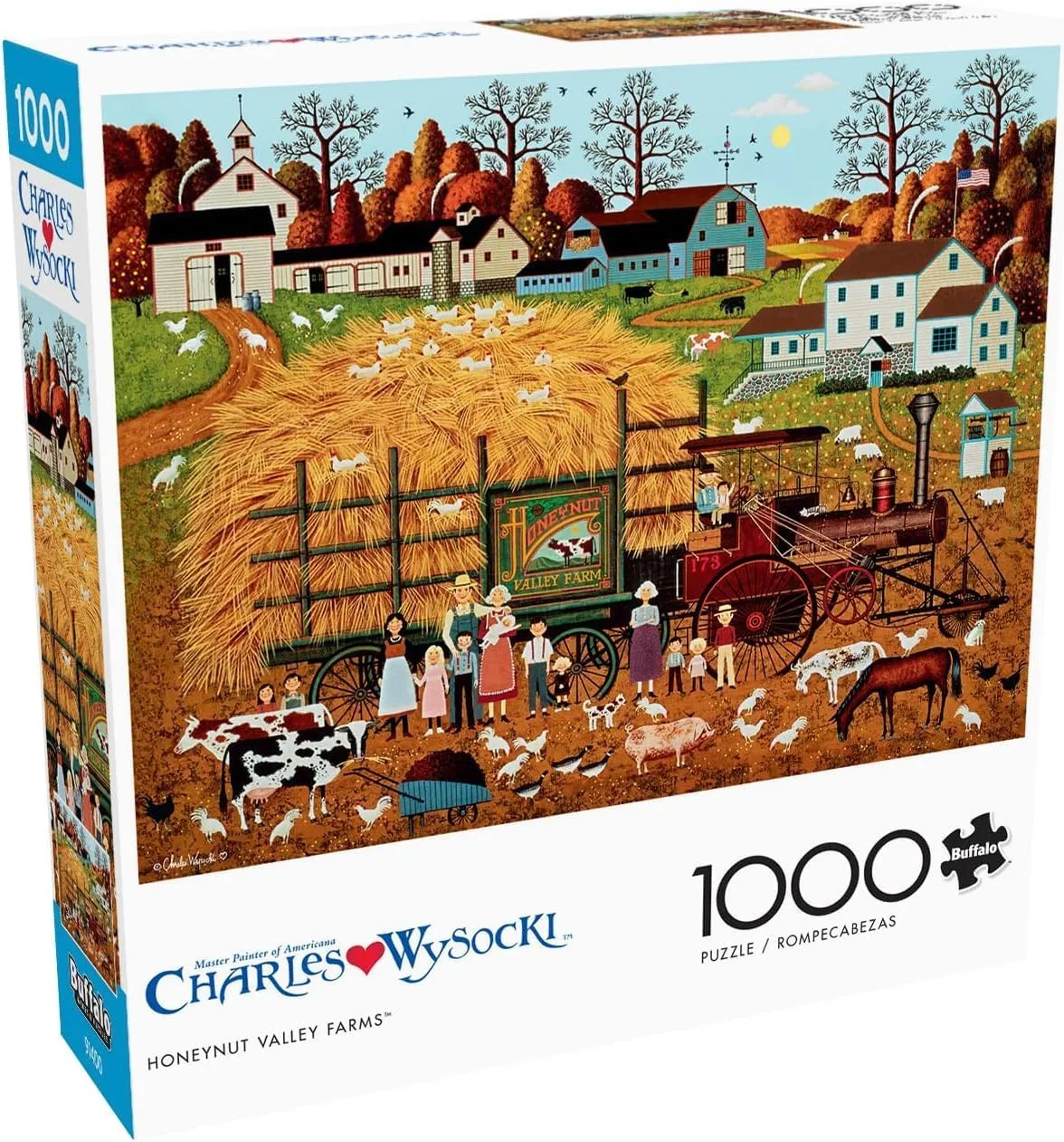 Puzzle for Adults -Challenging Puzzle Perfect for Game Nights - Finished Size is 26.75 x 19.75 Buffalo Games - aboard crush Charles Wysocki - Honeynut Valley Farm - 1000 Piece Jigsaw 
