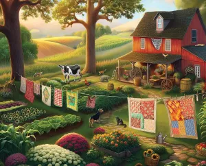 Puzzle for Adults - Enjoy a Trip to The Farm with This Idealic Image by Artist Carie Musick of Springbok Studios Springbok Country Farm Life dissipate foil 1000 Piece Jigsaw 