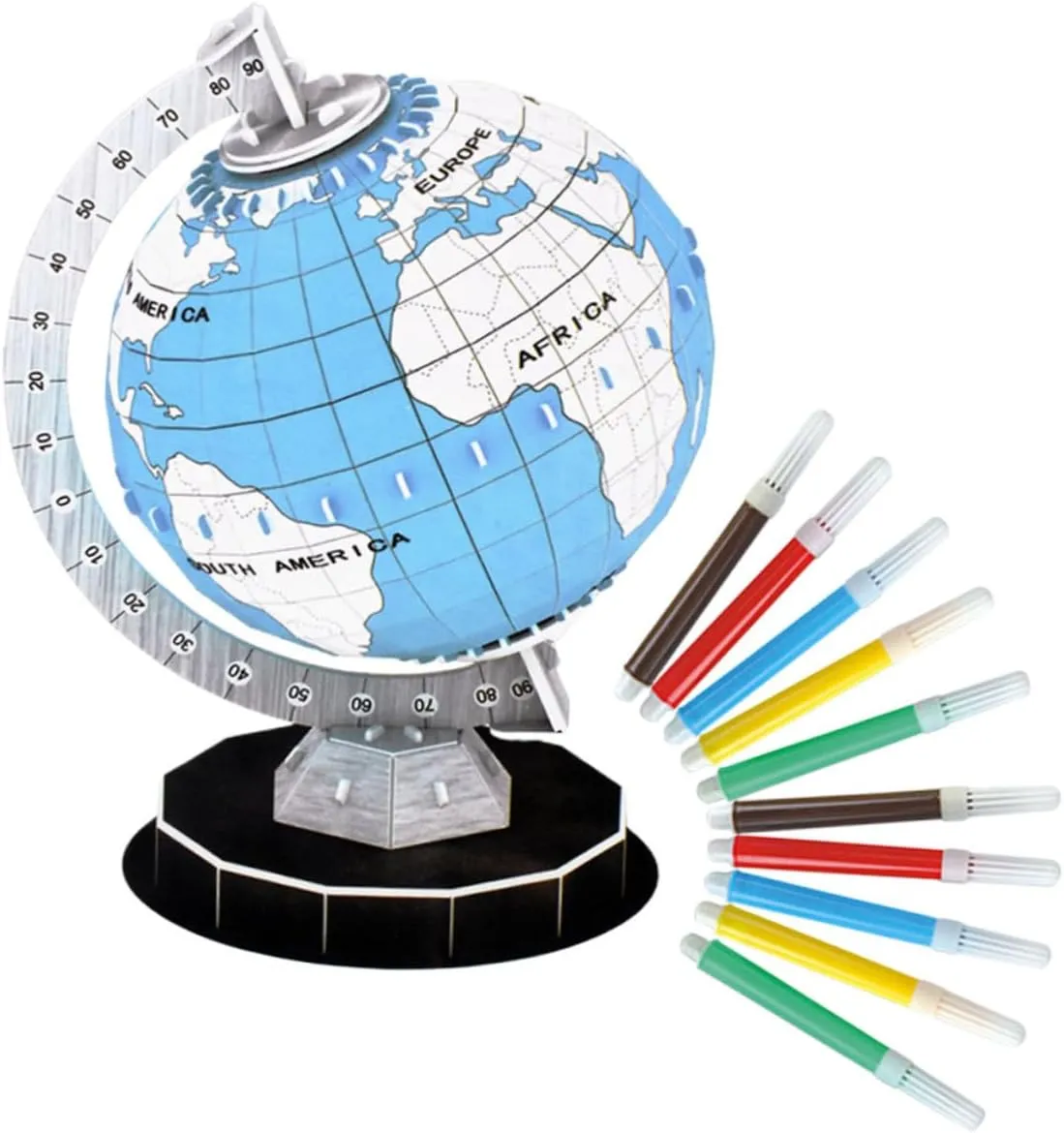 Puzzle for Educational DIY Assemble for Develops Cognitive Skills and Hand Eye Coordination turbulent uniformitarianism Science Young Explorers Kisangel 1 Set Globe 