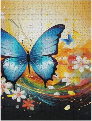 Puzzle for Family, Birthday, Wedding, Game Nights Gifts 500 PCS Jigsaw Puzzle for Adults serigraphy pencil Personalized Picture Puzzle Colorful with Butterfly Customized Wooden 