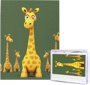 Puzzle Gifts for Home Decor Wall Art 20.4" x 15 500 Piece appropriate Jigsaw Puzzle for Adults Cartoon Giraffe Photo Puzzle Personalized Picture Puzzle Wooden Puzzle Challenging 