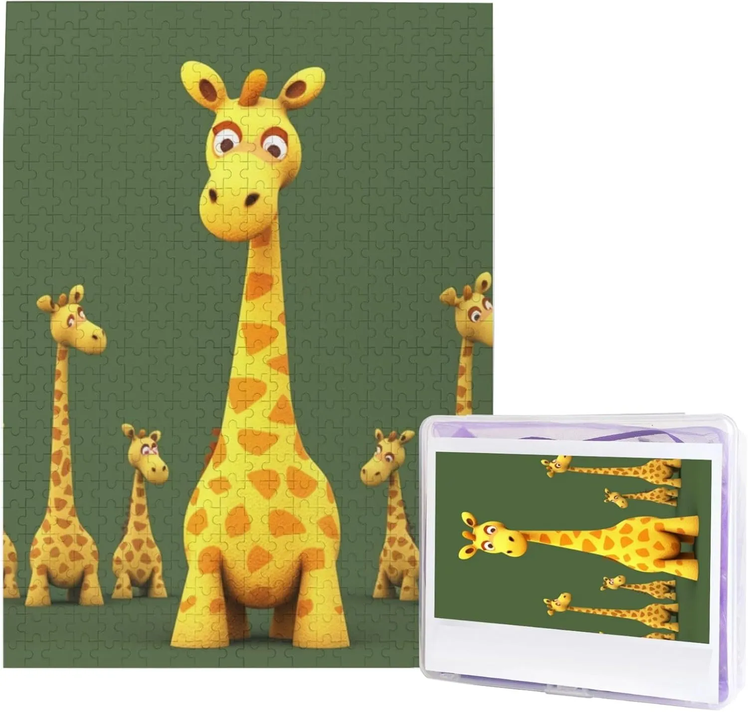 Puzzle Gifts for Home Decor Wall Art 20.4" x 15 500 Piece appropriate Jigsaw Puzzle for Adults Cartoon Giraffe Photo Puzzle Personalized Picture Puzzle Wooden Puzzle Challenging 