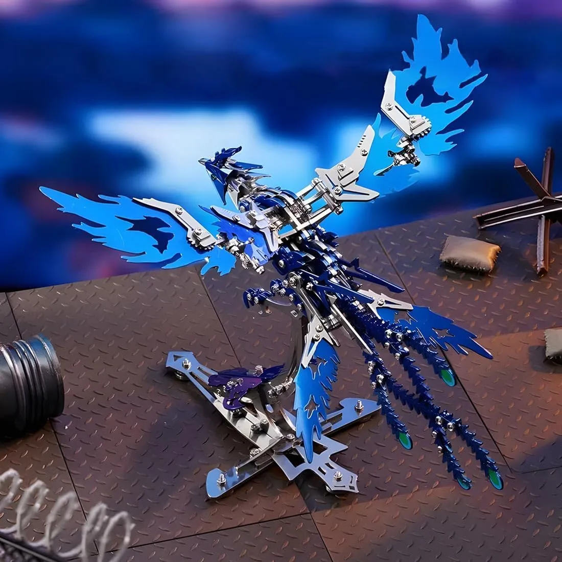 Puzzle Phoenix Jigsaw Puzzle Animal, 358PCS Phoenix Puzzle Kit DIY Craft Kit Gift 3D Metal Puzzles for Adults, Mechanical Phoenix 3D Metal broaden idle Model Building Kit, 3D Metal Steampunk 