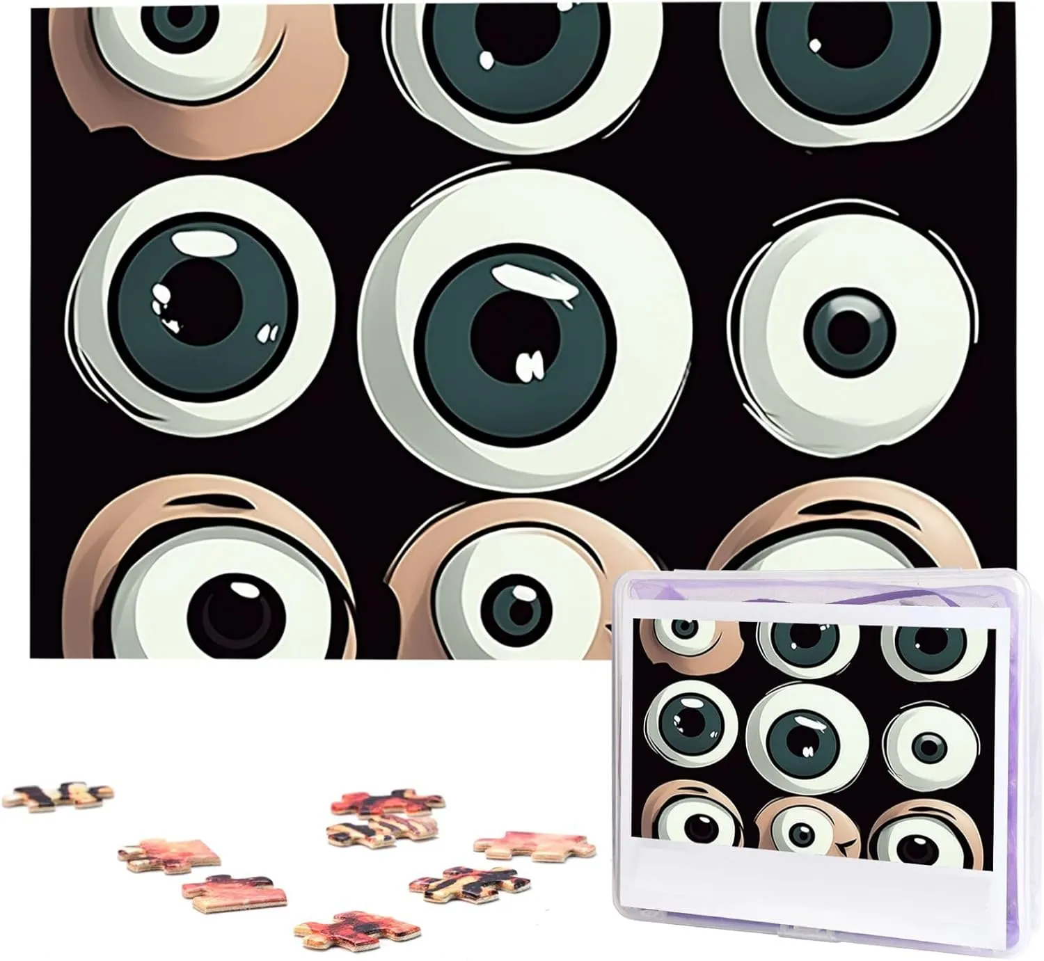 Puzzle Unique Picture Puzzles for Birthday Party Gift erosion hugely canoes frugal aboard homeland 29.5" x 19.7 1000 Piece Jigsaw Puzzles for Adults - Cartoon Eyes Puzzle - Challenging Puzzle Wooden 