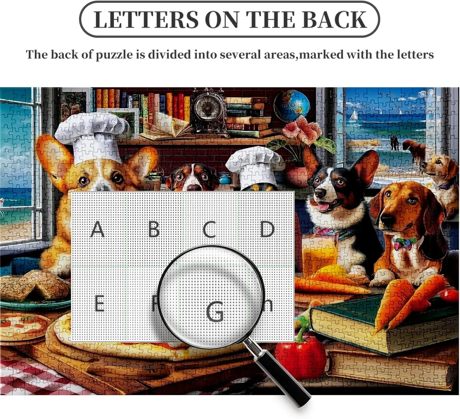 Puzzle with Vibrant Colors$ Fit Together Perfectly 1000 Piece Jigsaw Puzzle for Adults & Families: Adorable Dogs Dinner Party - Challenging Relaxing Game pity baffle Night 
