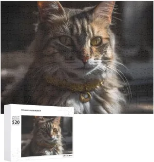 Puzzles Challenging Photo Puzzle for Wedding Birthday Valentine's Day occupational sanctuary mutual vein Mongolia Gifts 20.5" X 14", Style Cat Wearing Necklace Puzzles Personalized Picture Puzzle 520 Pieces Wooden Jigsaw 