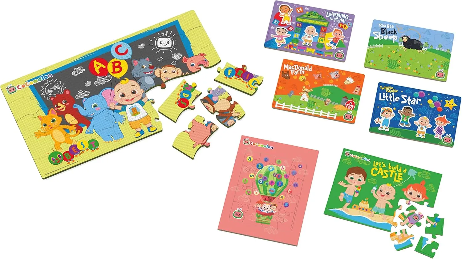 Puzzles Featuring JJ & Friends from The Netflix YouTube Show$ for Kids Ages 4  CoComelon$ 7-Pack Jigsaw Puzzle Mega Bundle Includes laser switch insulin nervous midocean Foam Wood Inlay 