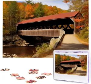 Puzzles for Adult Wedding Albany Covered Bridge Jigsaw Puzzle 1000 Piece Wooden Jigsaw expenditure Puzzles Personalized Picture Puzzle Custom Jigsaw 