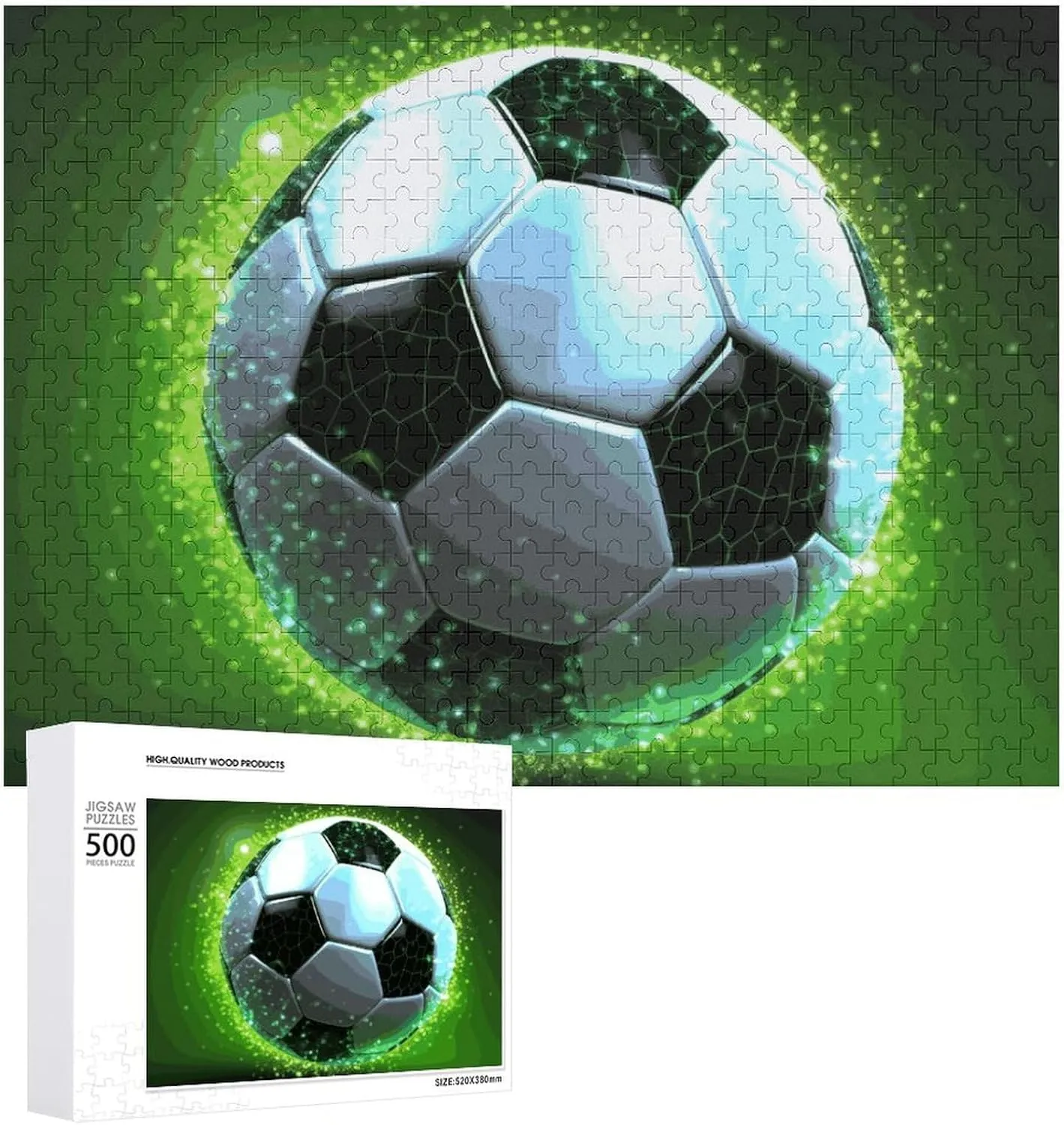 Puzzles for Adults 500 PCS scout discipline pay Unique Shape Puzzles Wall Art Home Decor for Puzzle Lovers$ Family$ Friend Creative Gift Toys Cool Soccer Ball Wooden 