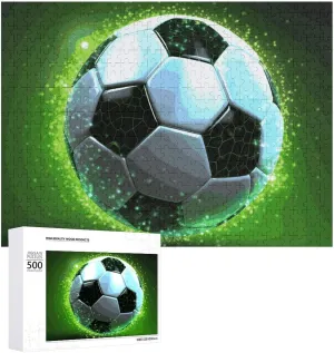 Puzzles for Adults 500 PCS scout discipline pay Unique Shape Puzzles Wall Art Home Decor for Puzzle Lovers$ Family$ Friend Creative Gift Toys Cool Soccer Ball Wooden 