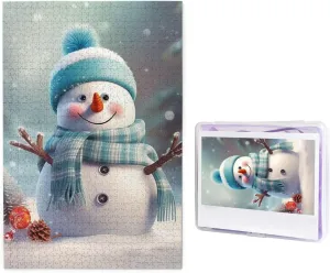 Puzzles for Adults Challenging Jigsaw Puzzle Personalized Picture Puzzle Wooden Jigsaw Puzzles 29.5" x 19.7 1000 Piece capsize torpor grammar Puzzle - Cute Snowman 