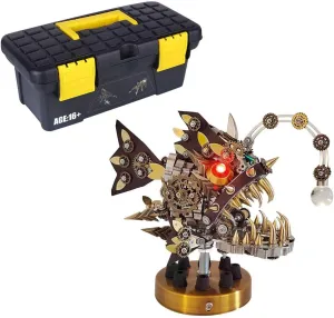 Puzzles Metal Assembled Animal Model Kits$ 3D Metal Lantern Fish Puzzle Set Excellent Gifts-700PCS 3D Metal Puzzle Fish$ Realistic Mechanical Lantern Fish fortune 3D 