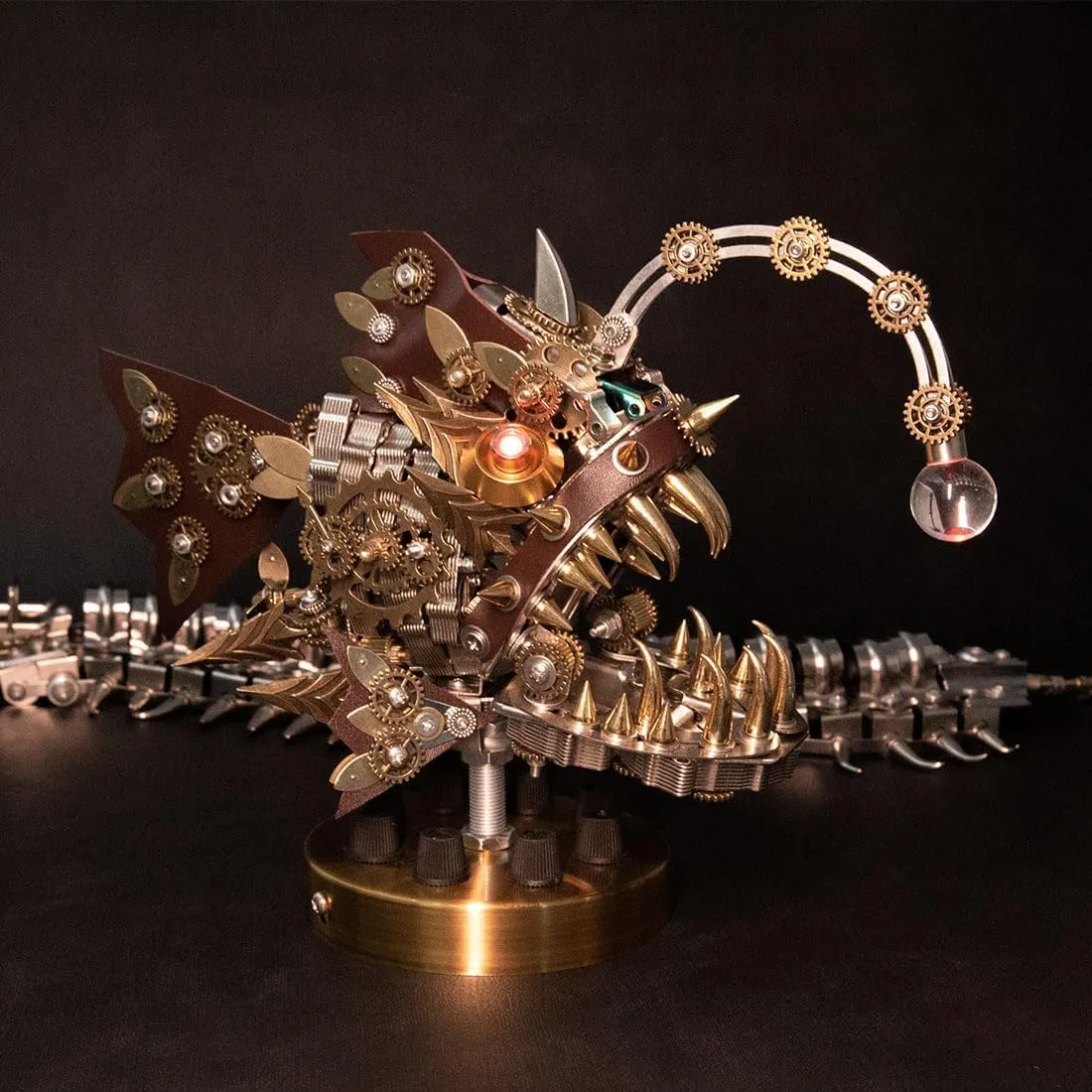 Puzzles Metal Assembled Animal Model Kits$ 3D Metal Lantern Fish Puzzle Set Excellent Gifts-700PCS 3D Metal Puzzle Fish$ Realistic Mechanical Lantern Fish fortune 3D 