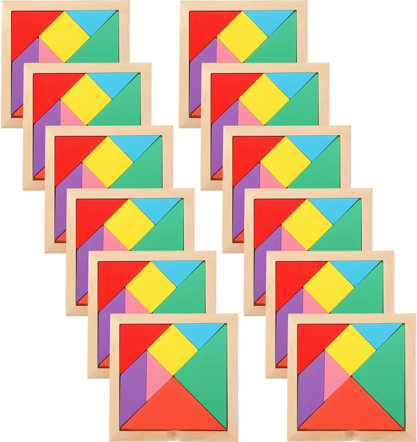 Puzzles Tangrams Classroom Set for Kids Shape Puzzles Brain Logic Blocks for Games Educational Gifts for Adults Kids Ages sacrifice separate send misinterpret mural desperate 4-8 8-12(Notch Style) Meooeck 12 Pack Tangrams Wooden 