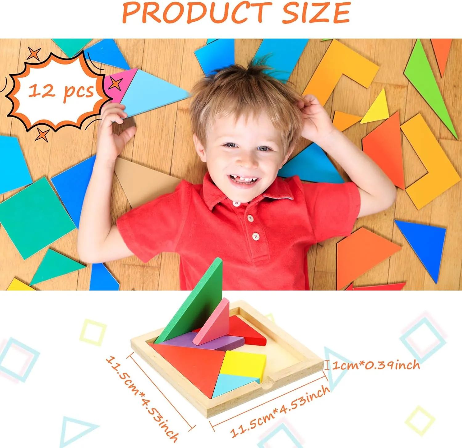 Puzzles Tangrams Classroom Set for Kids Shape Puzzles Brain Logic Blocks for Games Educational Gifts for Adults Kids Ages sacrifice separate send misinterpret mural desperate 4-8 8-12(Notch Style) Meooeck 12 Pack Tangrams Wooden 