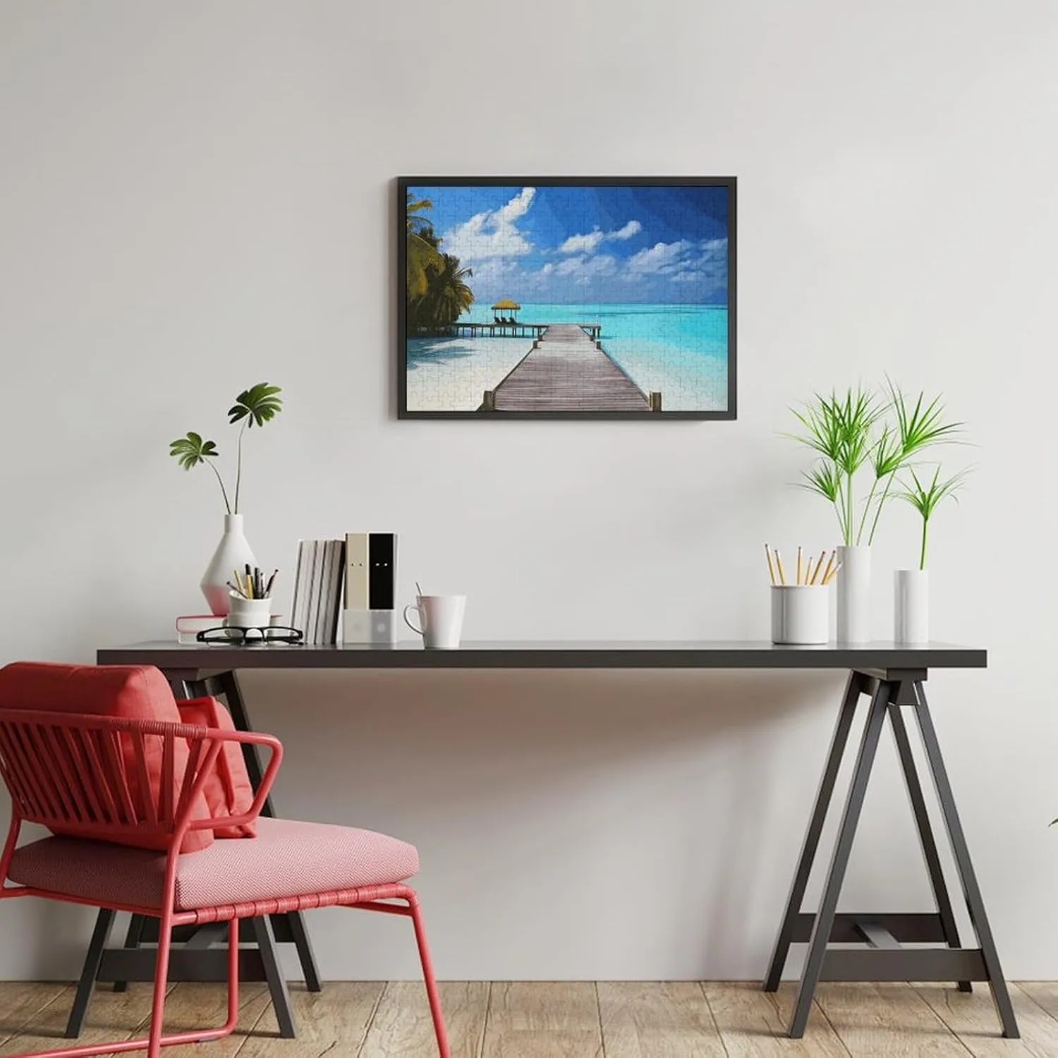 Puzzles Wall Art Home Decor problematic for Puzzle Lovers, Family, Friend Creative Gift Toys Maldives Holidays Wooden Puzzles for Adults 300 PCS Unique Shape 