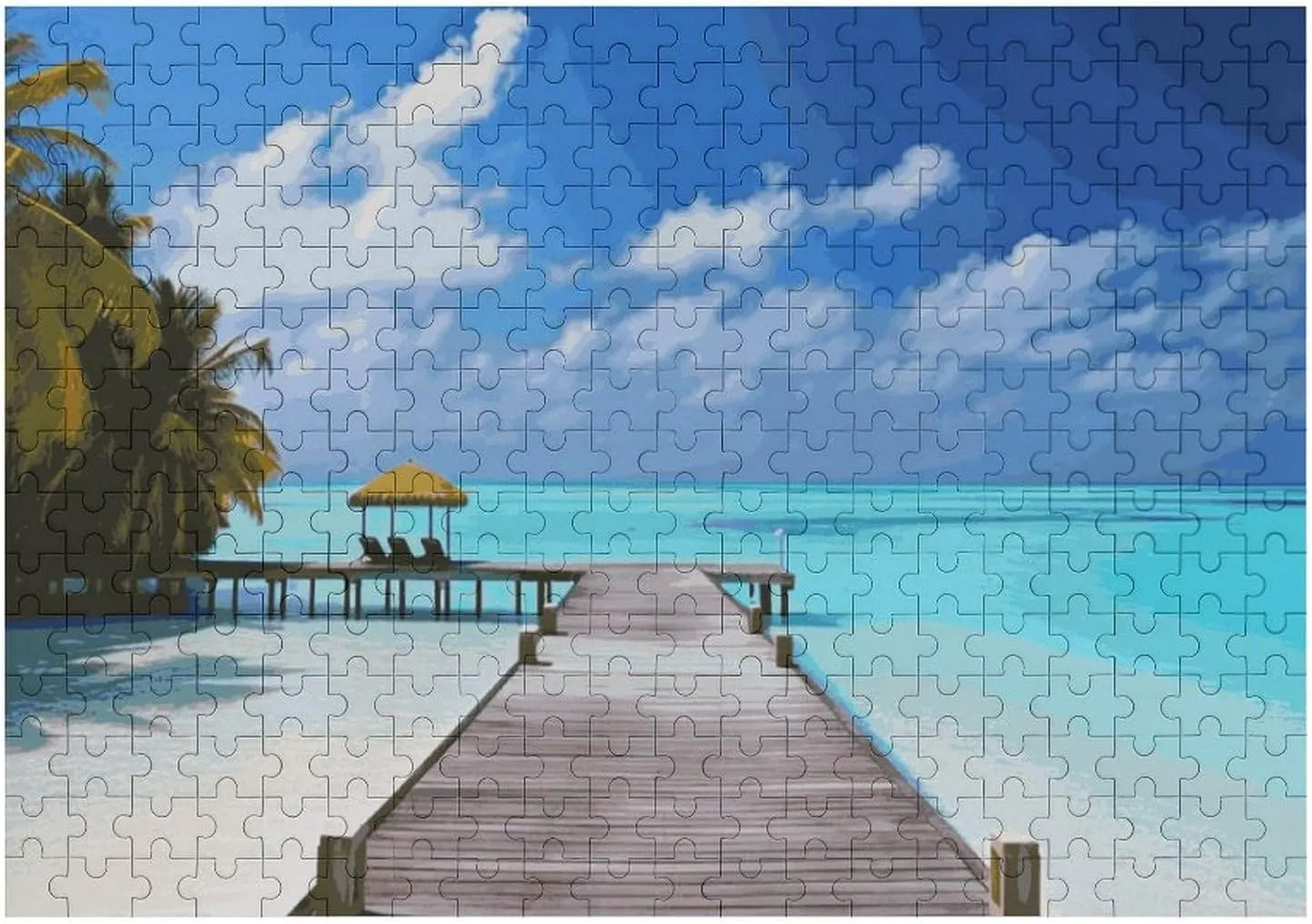 Puzzles Wall Art Home Decor problematic for Puzzle Lovers, Family, Friend Creative Gift Toys Maldives Holidays Wooden Puzzles for Adults 300 PCS Unique Shape 