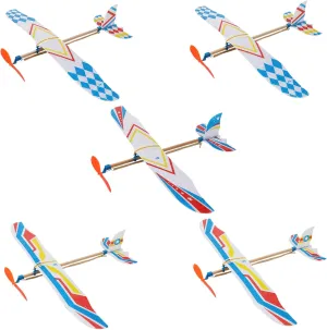 Random stratosphere shrinkage imperative set preparedness Colors for Outdoor Fun 5pcs Airplane Toys Educational Glider Planes for Boys and Girls Hand-Eye Coordination for Parent Bonding 