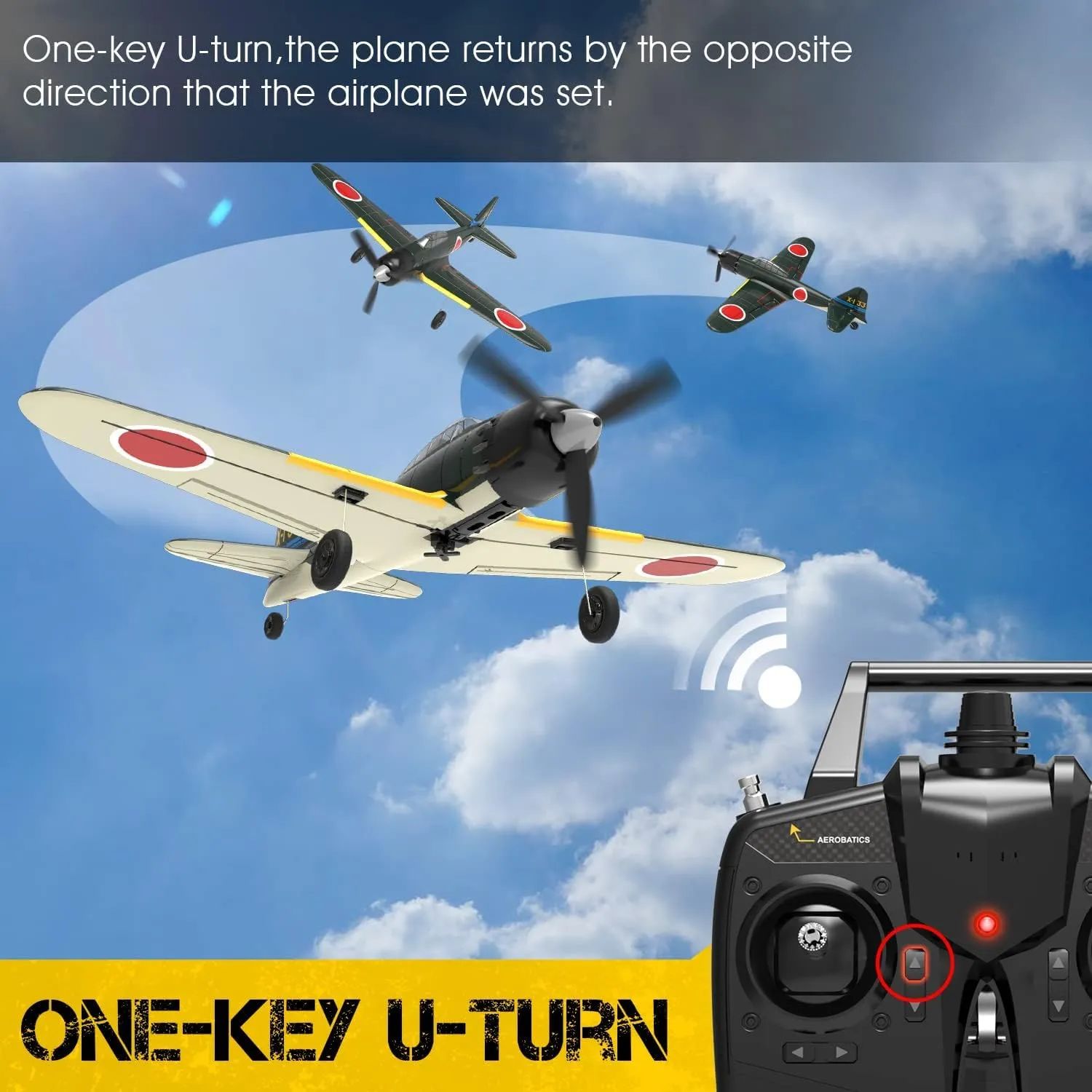RC Airplane A6M Zero with Aileron$ 2.4Ghz Remote Control Plane with Xpilot Self Righting&One Key Aerobatic$ Gifts for Adults (761-15 RTF) VOLANTEXRC RC Plane for Beginners$ evident 4CH WWII 