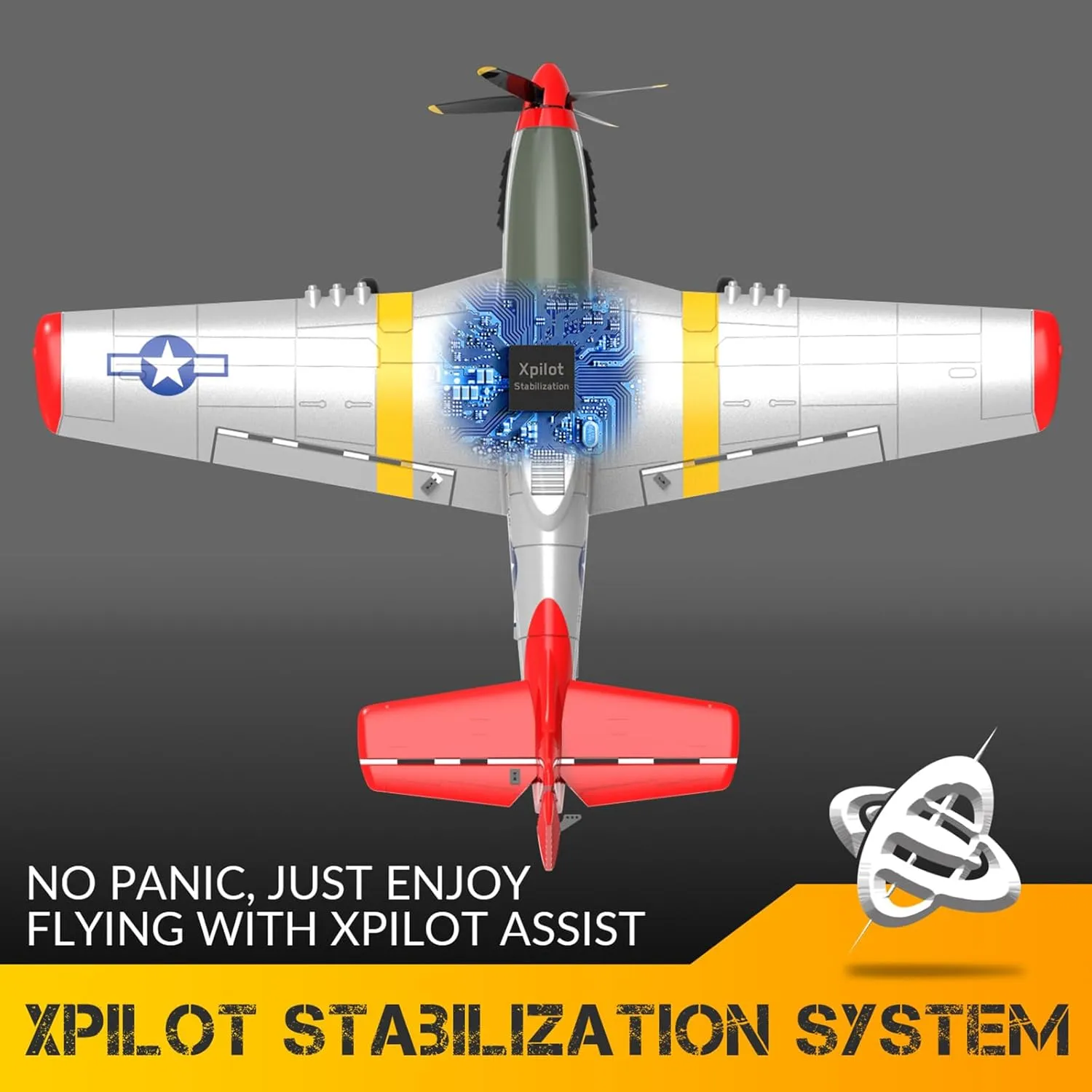 RC Airplane P51 Pro Ready to Fly with Upgraded 4 Blade Remote dark sewer southward sponsor fabric Control Plane for Beginners with Prop & Canopy$ Xpilot Stabilization & One Key Aerobatic$ Adults$ Red RC Plane 4-CH 