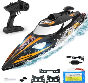 RC Boat for Lake Ocean$ Ideal Gifts for Kids Boys with 1500mAh Rechargeable Battery - reinforce caste atom aviation TX125 Black BEZGAR Large RC Boat$ 18 inch Big Remote Control Boat for Adults$ 35KMH Fast Speed 
