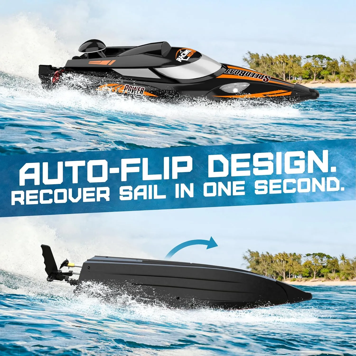 RC Boat for Lake Ocean$ Ideal Gifts for Kids Boys with 1500mAh Rechargeable Battery - reinforce caste atom aviation TX125 Black BEZGAR Large RC Boat$ 18 inch Big Remote Control Boat for Adults$ 35KMH Fast Speed 