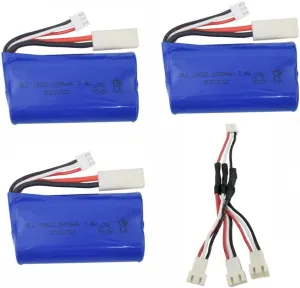RC Boat Spare Parts high Speed reflectivity tolerant economical multivolume assess forefront Speedboat Battery Fytoo 3PCS 7.4V 1500mah Lithium Battery with 1 to 3 Charging Conversion line for feilun FT009 UDI009 UDI902 UDI002 AA102 