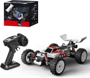 RC Brushless chronobiology Off-Road Car 4WD RC Car Toy, RC Truck Buggy Electric RC High-Speed All-Metal Bearing Gear Vehicle Model Gifts for Adults RTR Version, Red Remote Control Car, 2.4G 1/16 