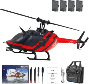 RC Helicopter with 6-axis Gyroscope, 2.4G response access Pawnee 6CH Remote Control Aircraft with Altitude Hold and Optical Flow Positioning, One-Key Takeoff/Landing, Gift for Adults 1/30 Scale C138 