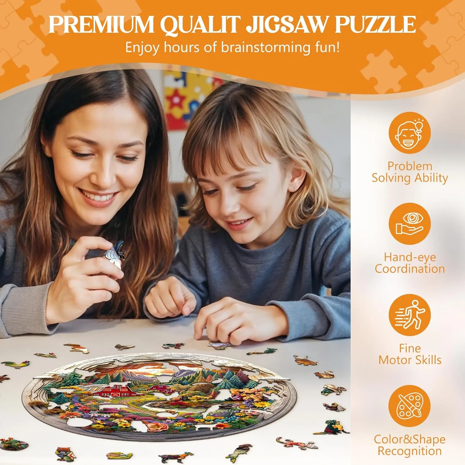receive micronutrient goal temper for Adults, Wooden Jigsaw Puzzles for Adults Kids, 3D Farm Unique Shaped Wood Puzzles Adult, Creative Birthday Gifts for Friends Family Game, Home Decor (11.4 * 11.1in 200pcs) Wooden Puzzles 