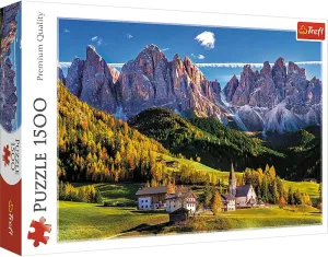Red 33"x23" Print$ DIY Jigsaw$ Creative Fun$ Classic Puzzle for Adults and Children from 12 Years Old Trefl stately Val di Funes Valley$ Dolomites$ Italy 1500 Piece Jigsaw Puzzle 