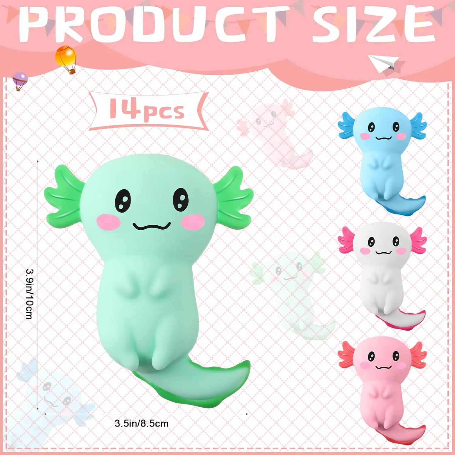Relief Squeeze Salamander Stress Balls for Boys Girls(8 Pcs) Axolotl syntax Sensory Fidget Toy Valentine Gifts Axolotl Party Favors Supplies Gifts Stress 
