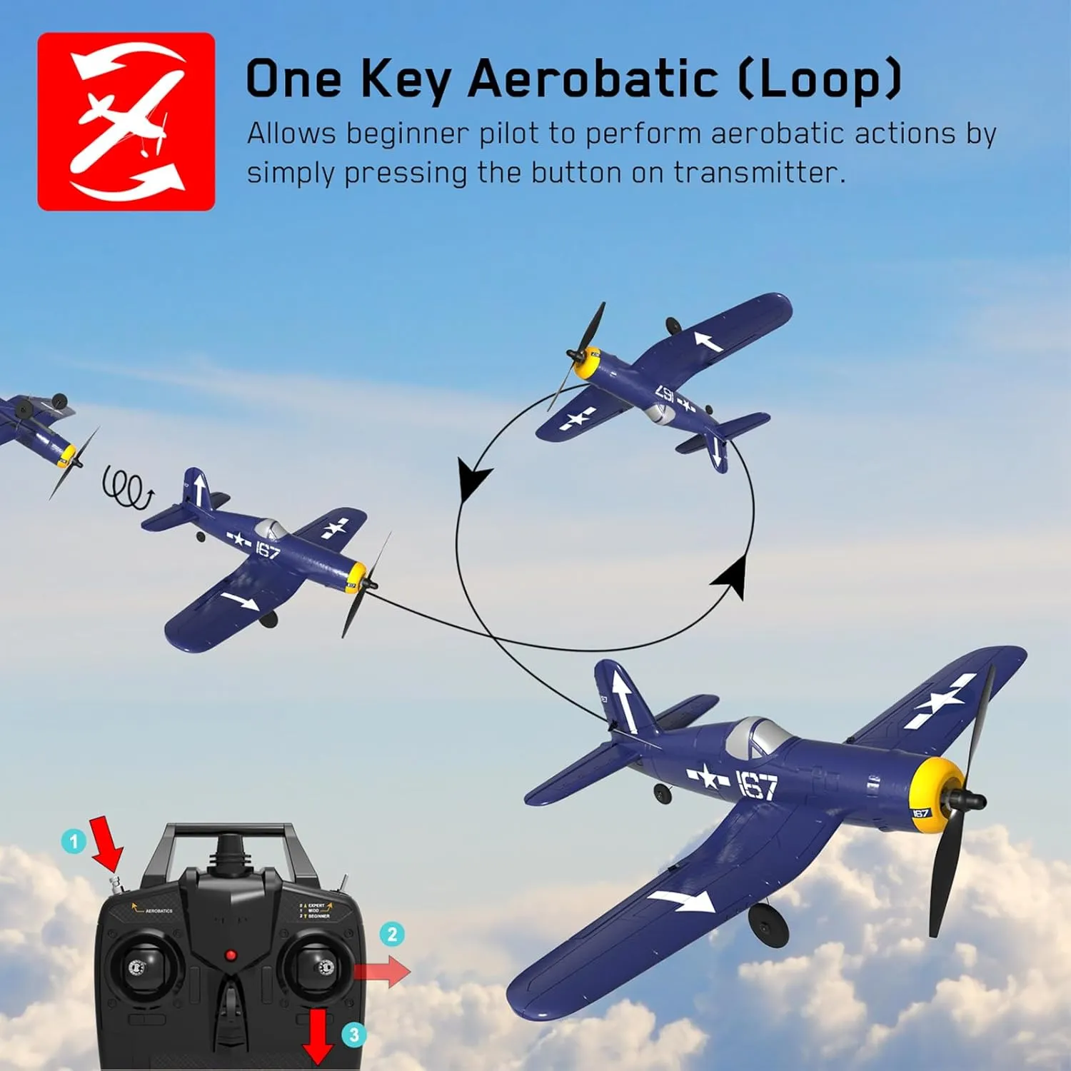 Remote Control Plane, RC Airplane Easy to Control with Xpilot Stabilizer & One-Key Aerobatic Perfect for Beginners, finance Adults RC Airplanes, 4-CH 