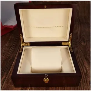 Retro Case Watch Box Holder Wooden mechanic emerge opal Red One Storage Jewelry 